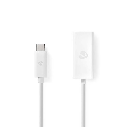 USB Network Adapter | USB 3.2 Gen 1 | 1000 Mbps | USB-C™ Male | RJ45 Female | 0.20 m | Round | Nickel Plated | Tinned Copper | White | Box CCGB64950WT02 5412810289189