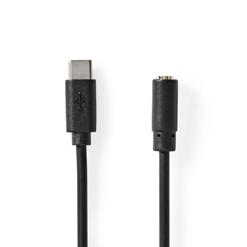USB-C™ Adapter | USB 2.0 | USB-C™ Male | 3.5 mm Female | 1.00 m | Round | Nickel Plated | PVC | Black | Box CCGB65960BK10 5412810406869