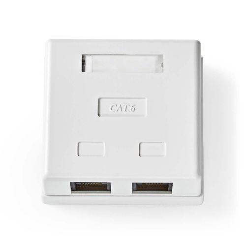 Network Wall Box | On-Wall | 2 port(s) | UTP CAT6 | Straight | Female | Gold Plated | PVC | White | Box CCGB89110WT 5412810424641