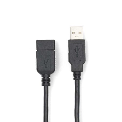 USB Cable | USB 2.0 | USB-A Male | USB-A Female | 480 Mbps | Nickel Plated | 2.00 m | Round | PVC | Black | Label CCGL60010BK20 5412810421459