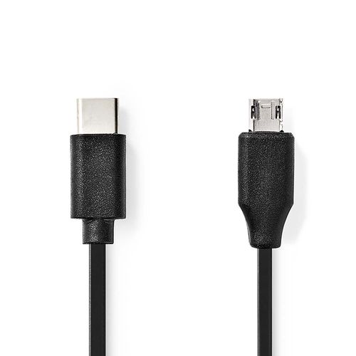 USB Cable | USB 2.0 | USB-C™ Male | USB Micro-B Male | 60 W | 480 Mbps | Nickel Plated | 1.00 m | Round | PVC | Black | Label CCGL60750BK10 5412810421756