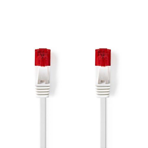 CAT6 Network Cable | RJ45 Male | RJ45 Male | U/UTP | 0.50 m | Snagless | Flat | PVC | White | Label CCGL85215WT05 5412810423101