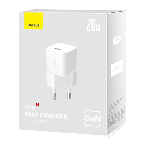 Настенное быстрое зарядное устройство GaN5 mini 20W USB-C QC3.0 PD3.0, белый CCGN050102 6932172625320