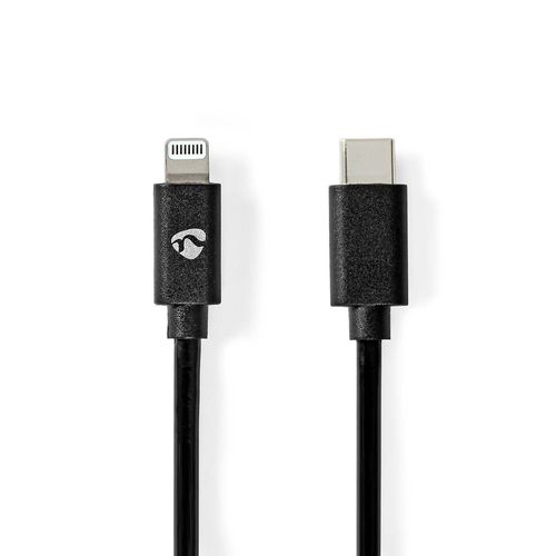 Lightning Cable | USB 2.0 | Apple Lightning 8-Pin | USB-C™ Male | 480 Mbps | Nickel Plated | 2.00 m | Round | PVC | Black | Envelope CCGP39650BK20 5412810398300