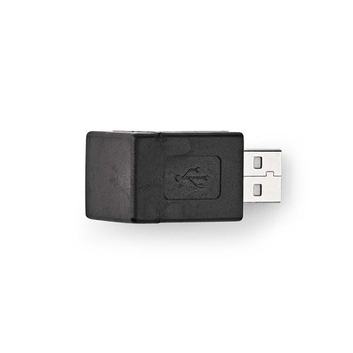 USB-A Adapter | USB 2.0 | USB-A Male | USB-A Female | 480 Mbps | Round | Nickel Plated | PVC | Black | Box CCGB60940BK 5412810421817