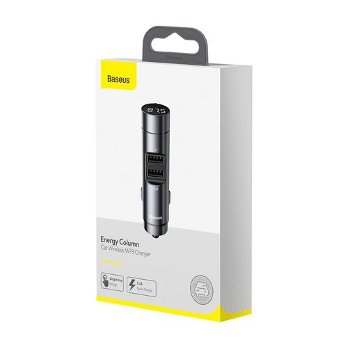 Automobilinis FM modulatorius su Bluetooth 12-24V 2xUSB 3.1A, LED indikacija, pilkas CCNLZ-0G 6953156215740