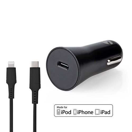 Car Charger | 20 W | 1.67 / 2.22 / 3.0 A | Number of outputs: 1 | Port type: USB-C™ | Lightning 8-Pin (Loose) Cable | 1.00 m | Automatic Voltage Selection CCPDL20W111BK 5412810334629