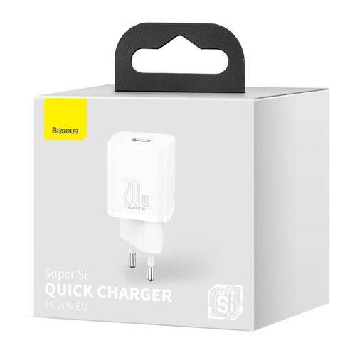 Настенное быстрое зарядное устройство Super Si 20W USB-C QC3.0 PD, белое CCSUP-B02 6953156230002