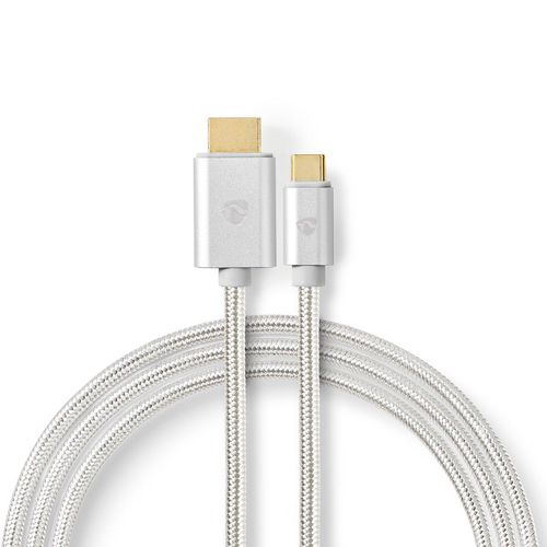 USB-C™ Adapter | USB 3.2 Gen 1 | USB-C™ Male | HDMI™ Connector | 4K@60Hz | 18 Gbps | 2.00 m | Round | Gold Plated | Braided / Nylon | Aluminium | Cover Window Box CCTB64655AL20