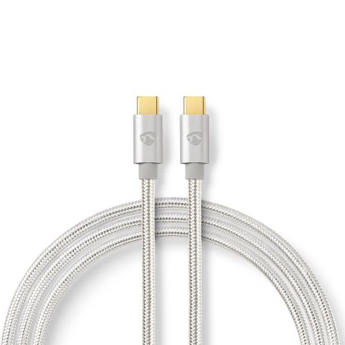 USB Cable | USB 3.2 Gen 1 | USB-C™ Male | USB-C™ Male | 60 W | 4K@60Hz | 5 Gbps | Gold Plated | 1.00 m | Round | Braided / Nylon | Aluminium | Cover Window Box CCTB64700AL10 5412810262830