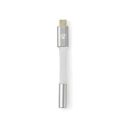 USB-C™ Adapter | USB 2.0 | USB-C™ Male | 3.5 mm Female | 0.08 m | Round | Gold Plated | Braided / Nylon | Silver / White | Cover Window Box CCTB65950AL008 5412810313075