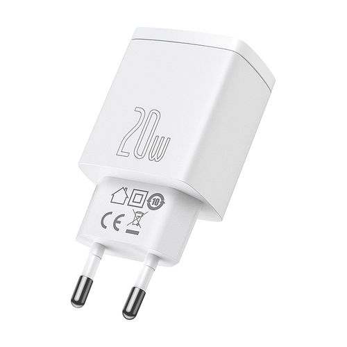 Wall Quick Charger 20W USB + USB-C QC3.0 PD3.0, White CCXJ-B02 6953156207240