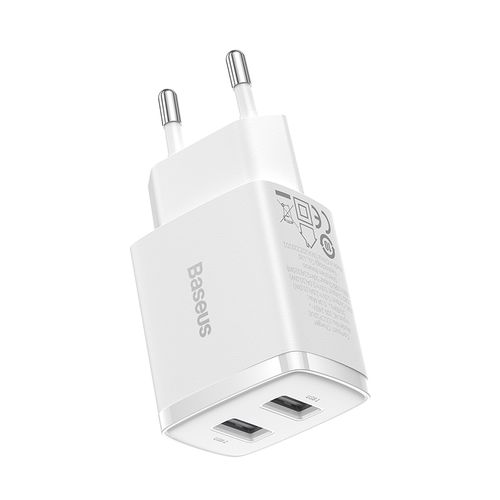 Sieninis įkroviklis 10.5W 2xUSB 2.1A, baltas CCXJ010202 6932172606916