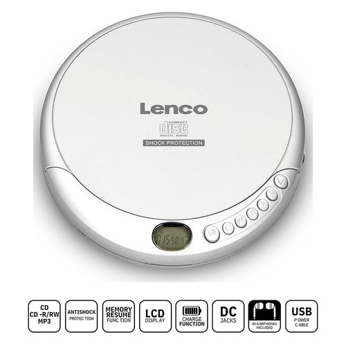 Portable CD MP3 player anti-shock Silver CD-201SI 8711902041429