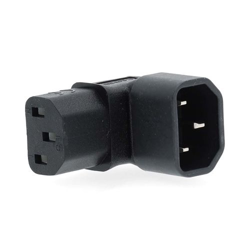 Extension Plug | IEC-320-C13 | IEC-320-C14 | Angled 90° | Nickel Plated | PVC | Black | Box | 1 pcs CEGB1190BK 5412810427642