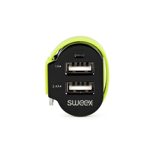 Car Charger 3-Outputs 6 A 2x USB / Micro USB Black/Green CH-023BL