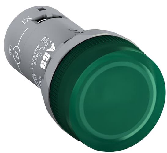 Светодиодная контрольная лампа зеленая, Ø22 мм, 110÷130 В DC, IP66, -25÷70°C, CL2 CL2-515G