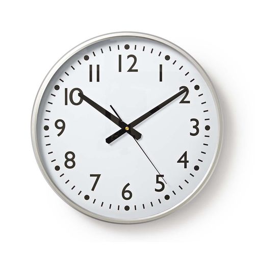 Wall Clock | Diameter: 380 mm | Plastic | Silver / White CLWA016PC38AL 5412810270293
