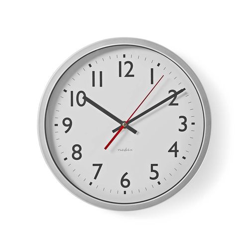 Wall Clock | Diameter: 300 mm | Plastic | Silver / White CLWA110WT 5412810286447