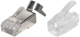 MODULAR CONN, 8P8C, RJ45 PLUG, CABLE PGSCB8.5CLR#20