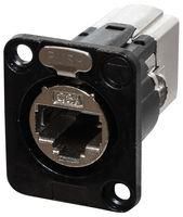 XLR TYPE CAT6A RJ45 COUPLER, JAKC, 8P8C SGACDPMBK