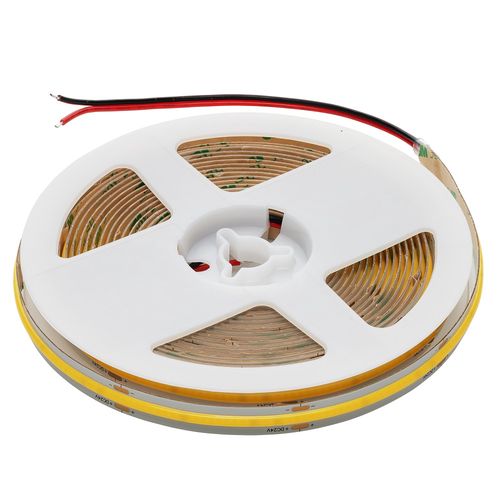 LED strip 24Vdc, 10W/m, COB 480LED/m, 1000lm, warm white 3000K, IP20, 180°, LEMLUX COB-WW480-24V8