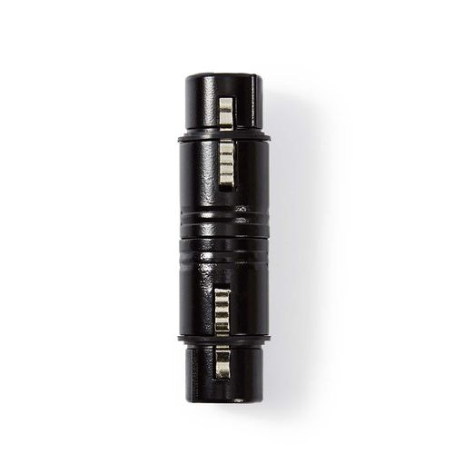 XLR Adapter | XLR 3-Pin Female | XLR 3-Pin Female | Nickel Plated | Straight | Metal | Black | 1 pcs | Polybag COTP15920BK 5412810296200