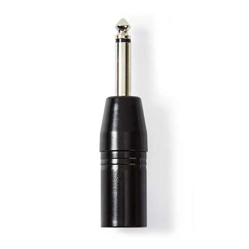 XLR Adapter | XLR 3-Pin Male | 6.35 mm Male | Nickel Plated | Straight | Metal | Black | 1 pcs | Polybag COTP15942BK 5412810296248