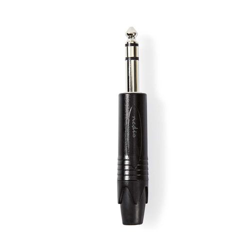 6.35 mm Connector | Straight | Male | Nickel Plated | Solder | Cable input diameter: 6.0 mm | Aluminium | Black | Polybag | 1 pcs COTP23901BK 5412810296378