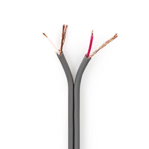 Audio Cable | 2 x 0.16 mm² | Copper | 100.0 m | Round | PVC | Dark Grey | Reel COTR15000GY100 5412810296293