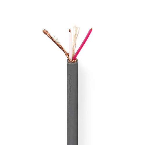 Microphone Cable | 2 x 0.23 mm² | Copper | 100.0 m | Round | PVC | Dark Grey | Reel COTR15010GY100 5412810296316