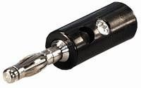 Kištukas bananinis 4 mm, 45 V, 2A, prisukamas varžtu, juodas CO/CX-BAN2-BL