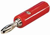 Kištukas bananinis 4 mm, 45V, 2A, prisukamas varžtu, raudonas CO/CX-BAN2-RE