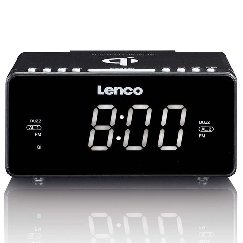 Stereo FM Clock Radio with USB and Qi Wireless Smartphone charging Black CR-550BK 8711902036838