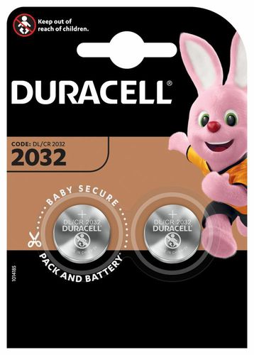 Ličio baterija CR2032 3V 210mAh Duracell 2vnt pakuotėje CR2032/DUR/BL2 5000394203921