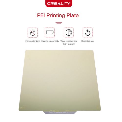 3D spausdinimo paviršius PEI blizgus 235x235x1mm (skirtas Ender-3/Ender-3 Pro/Ender-3s/Ender-5/CR20 PRO/CR20) CREALITY CRE-4004090039