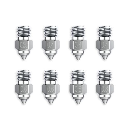 Purkštukų komplektas MK8 tipo vario lydinio (1x0.25mm, 3x0.4mm, 2x0.6mm, 2x0.8mm) CREALITY CRE-4008030046 6971636400967