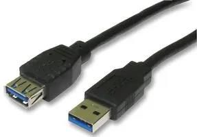 LEAD, USB3.0 A MALE-A FEMALE 0.5M BLACK PSG91611