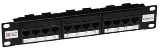 PATCH PANEL, 10IN, 12WAY, 5E, COUPLER 009-001-019-20