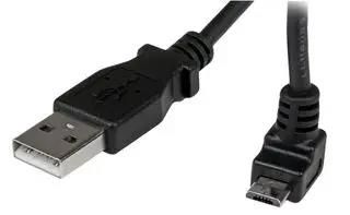 LEAD, USB A TO UP ANGLE MICRO B, 1M BLK USBAUB1MU