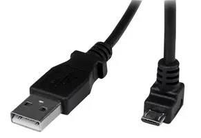 LEAD, USB A-DOWN ANGLE MICRO B, 2M BLACK USBAUB2MD