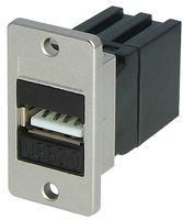 KEYSTONE COUPLER, USB 2.0 A, RCPT, BLACK KCUAA2BKPM