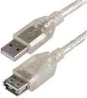 LEAD,USB2.0 A MALE - A FEMALE, CLEAR 2M PSG91444