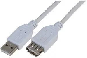 LEAD,USB2.0 A MALE-A FEMALE,WHITE 1M PSG91457