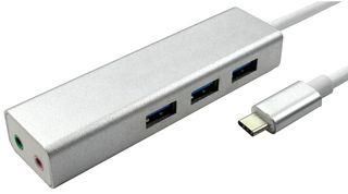 USB-C - 3 PORT USB3.0 HUB-2.1 SOUND CARD PSG91711