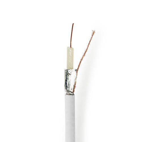 Coax Cable On Reel | Coax 12 | 75 Ohm | Double Shielded | ECA | 25.0 m | Coax | PVC | White | Gift Box CSBG4020WT250