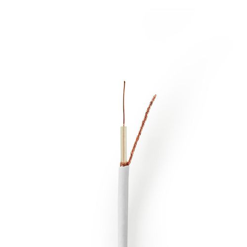 Coax Cable On Reel | Mini Coax | 75 Ohm | Single Shielded | ECA | 100.0 m | Coax | PVC | White | Reel CSBR4005WT1000 5412810306633