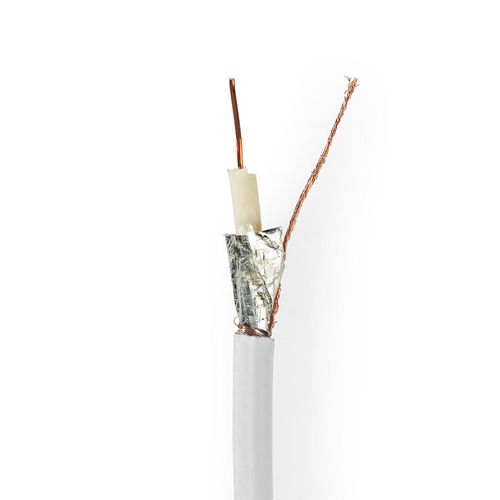 Coax Cable On Reel | RG6T | 75 Ohm | Double Shielded | ECA | 100.0 m | Coax | PVC | White | Reel CSBR4010WT1000 5412810306671