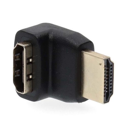 HDMI™ Adapter | HDMI™ Connector | HDMI™ Output | Gold Plated | Angled 270° | ABS | Black | 1 pcs | Box CVGB34902BK 5412810289943