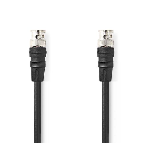 BNC Video Cable | BNC Male | BNC Male | Nickel Plated | 75 Ohm | 5.00 m | Round | PVC | Black | Label CVGL01000BK50 5412810426485